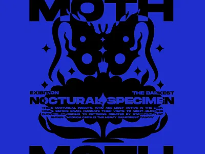 Moth - Nocturnal Specimen bleu design flower font graphic design illustration moth type