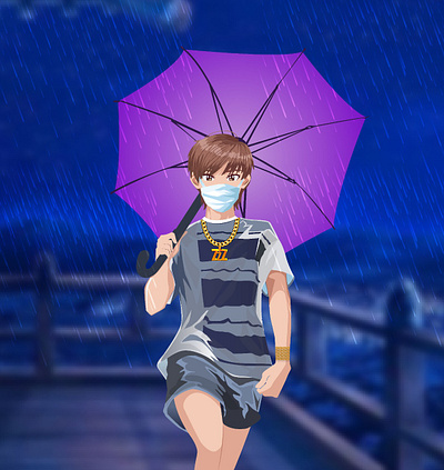 BOY ANIME CHARACTER 3d anime background boy character creative dribble design logo vtuber