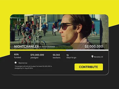 Crowdfunding UI screen -Daily UI 100daysui daily ui challenge dailyui ui ux