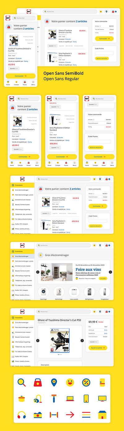 Darty french e-commerce website - UI Design Mobile Desktop application branding design figma flat home illustration logo ui ui design ux