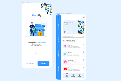 Password Manager App UI app design graphic design password manager remember password ui ux