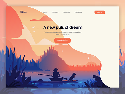 Camping Header Exploration🏕️ app branding design illustration ui ux