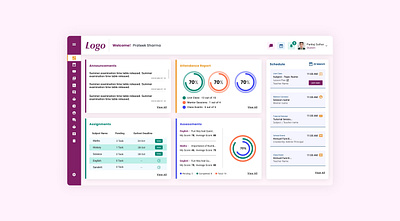 Student Dashboard | School Dashboard dashboard delhi design education lms lms dashboard online dashboard platform school school dashboard student dashboard ui user experience design user interface userinterface ux