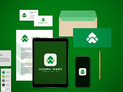 Acorn West Associates, Inc Logo and Branding branding climate creative design creativelogo design energy graphic design logo logo designer logodesign logos renewable