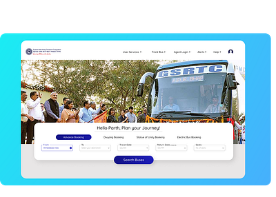 Daily UI 003 - GSRTC Landing Page Design dailyui signuppage ui uichallenge userexperience userinterface