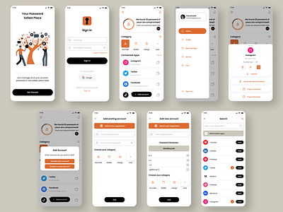 Password Storage Manager App application design password storage ui uidesign