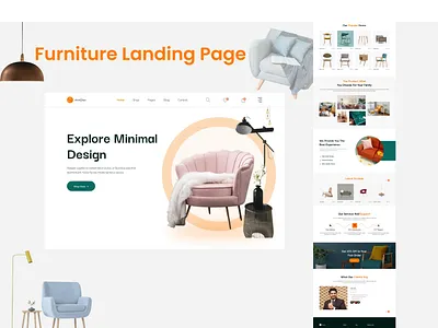 Furniture Landing Page design designer e commerce e commerce app furniture furniture design furniture landing page ui uiux ux webdesign