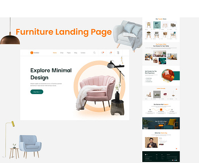 Furniture Landing Page design designer e commerce e commerce app furniture furniture design furniture landing page ui uiux ux webdesign