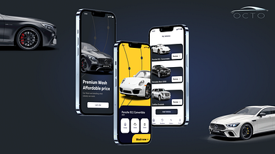 Booking app for OCTO car wash and detailing center app booking car carwash design detailing figma ui ux