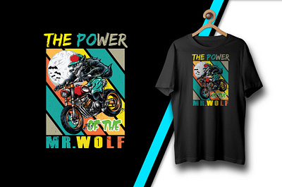 Mr. Wolf T-shirt Design background banner illustration logo slider ui