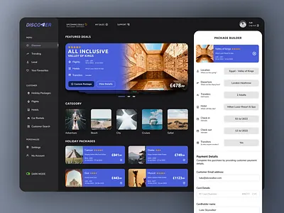 Package Builder Travel Agent b2c customer facing holiday planner ipad interface travel agent travel booking travel planner
