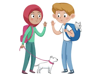 Meeting 🐶 branding children book illustration design digital illustration illustration illustrations kids art kids illustration logo