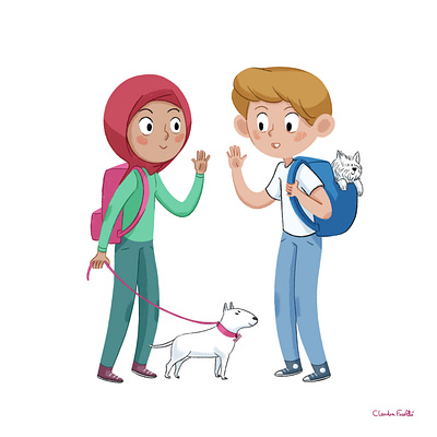 Meeting 🐶 branding children book illustration design digital illustration illustration illustrations kids art kids illustration logo