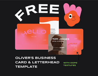 FUN & FREE Business Card and Letterhead TEMPLATE brand template branding business card template design template fresh template graphic design stationary