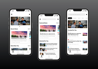 Homepage for News App Concept app design article app black white clean ui design discover page homepage indonesia mobile app mobile app concept mobile app design mobile ui news app news app concept news mobile app news ui ui uidesign uiuxdesign user interface