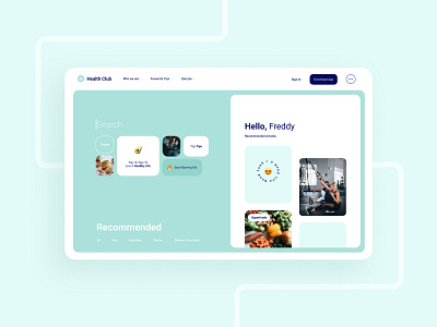 Frostbite Studio | Healthclub articles articleui blogs dashboard green greenui healthui landingpage minimal mint modernui simpleui software ui ux vector webdesign