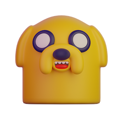 Adventure Time 3d adventure blender cartoon character design dog icon illustration jake the dog logo lowpolly time vector
