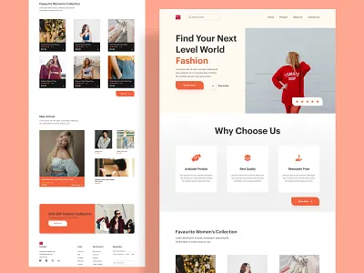 Fashion Store Landing Page beautiful branding cloth clothes fashion fashion web homepage layout man online shop photography shop store ui ui design uiux web web page website website landing page