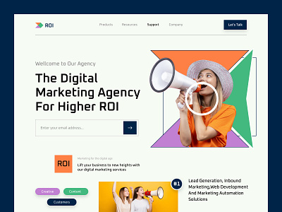 Website design: Digital marketing agency agency clean company creative design digitalmarketing landing page marketing onlinemarketing services ui ui design web website