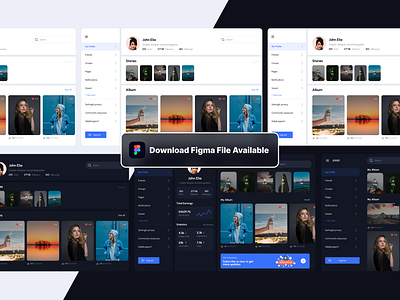 User Profiles UI Kit account adobe xd clean dark design figma light profile profile design ui ui kits uiux uiux design ux web design