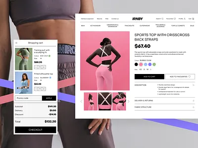 IRNBY — Fashion e-commerce website clothing design desktop ecommrece fashion mobile online store shopping ui website