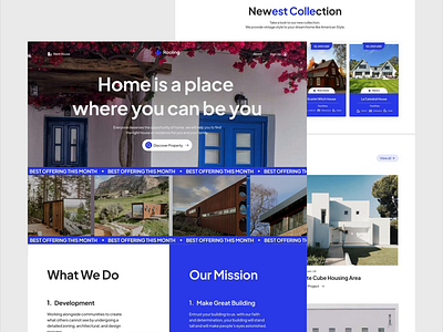Rooling Live Preview Landing Page agency animation big font building design footer hero home house landing landingpage motion graphics popular project property protopie realestate ui ux web design