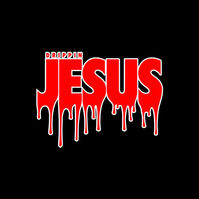 Drippin jesus design graffiti hand draw typography