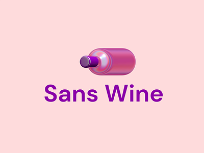 Sans Wine 3d beverage bottle brand branding concept design drink food logo visual design wine zero alcohol