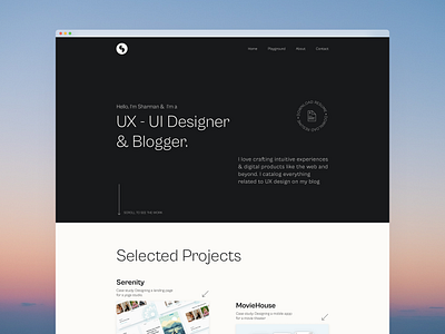 Portfolio Design - Dark Mode branding dark mode design design portfolio designer landing page landing page design landingpage light mode logo minimal night mode personal portfolio portfolio portfolio design ui uiux user experience ux website