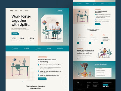 Web site : Uplift landing page design home home page design homepage landing landing page saas site startup template ui uidesign uiux userinterface ux visual wabpage web website
