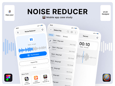 Case Study: Noise Reducer Mobile App Design ai mobile app ai noise cancellation app app ui design application application design audio editing case study design interface mobile mobile app mobile app design noise reduction noise remove product design sound ui ui ux design ux