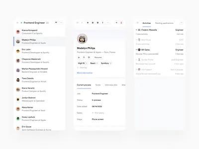 Mobile experience action bar app candidate hiring hr list mobile notification process profile responsive talent