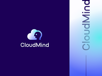 CloudMind ai cloud corporate crytpo data digital finance fintech human intelligence learn logo mind money negative space payment robotics saas tech wallet