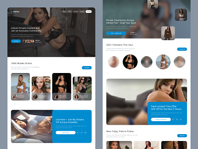 OnlyFans Website 18 adult app b2c bonga dashboard fashion figma high conversion landing only fans saas social software startup ui ux web cam web design webflow