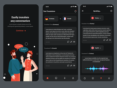 Language Translation UI App design language language translation app translation app travel transltion ui