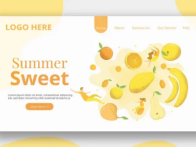 Healthy Fruit Illustration - Landing Page app branding business customize design digital graphic design landing landing page motion graphics pipe workers streaming service ui ui design ux ux design walkthrough web website workers illustration