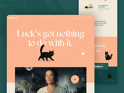 Aspect 2022 animation cat illustration landing page macbeth top dribbble web design ui ux web