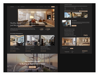 LuxEstate black booking design gold home homepage luxury real estate ui ux