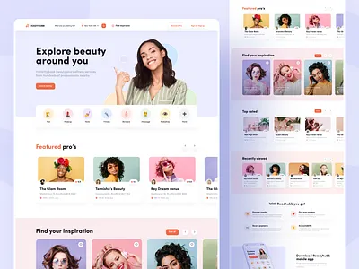 Readyhubb. The website to book beauty services beauty booking design homepage interaction services ui ux website