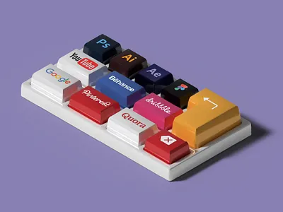 Designer's Dream 3D Macropad 3d brand designer design practice designer graphic design illustration illustrator render