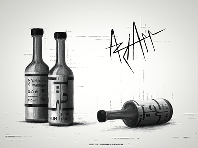 "Pink Tale" Gin black blacklogo blackwhite bottledesign branding design gin graphic design illustration logo product productdesign