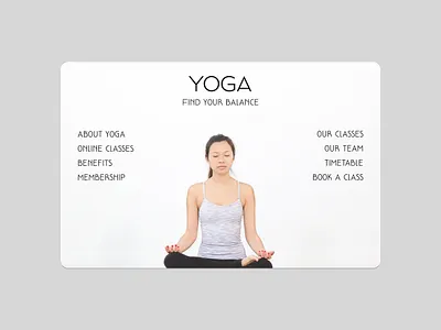 yoga classes landing design landing minimalistic web