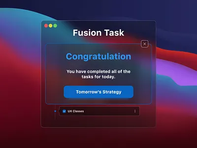 Pop-Up 016 adobe xd branding concept dailyui design glassmorphism interface mac modern overlay pop up task task manager ui ui ux ui design user experience web website design