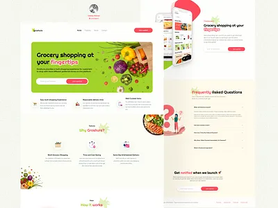 Groshure Landing Page app branding design illustration logo ui ux vector web website