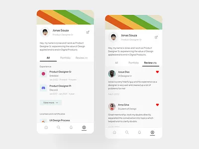 Portfolio — User Profile app app design app mobile branding clean daily daily ui dailyui dailyuichallenge design graphic design illustration minimal minimalist mobile ui user profile ux web web site