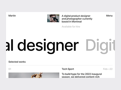 Digital designer clean design minimal ui website