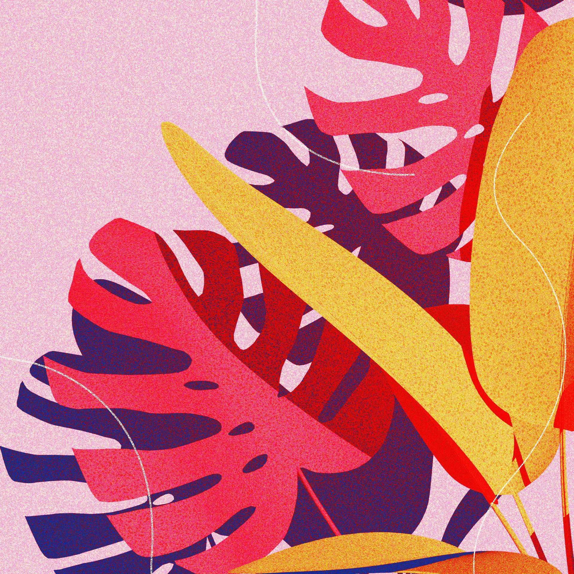 Inktober 02 - Tropical 2d 3d blender c4d concept flat flower illustration inktober plant tropical