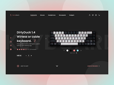 Gaming gadgets shop landing page design graphic design illustration ui ux