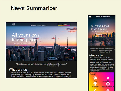 News Summarizer app clean dailyui design minimal mobile ui ux web web design website