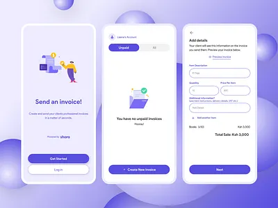 Invoice App | Send an invoice clients create new create new invoice customers finance invoice invoice financing invoice homepage invoicing app paid product design receive send ui uiux unpaid ux